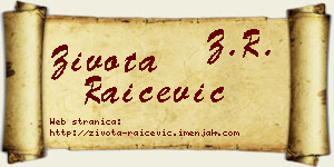 Života Raičević vizit kartica